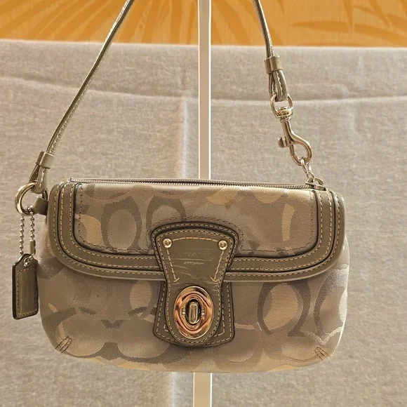 Coach Silver and Gray Wristlet - Picture 8 of 9